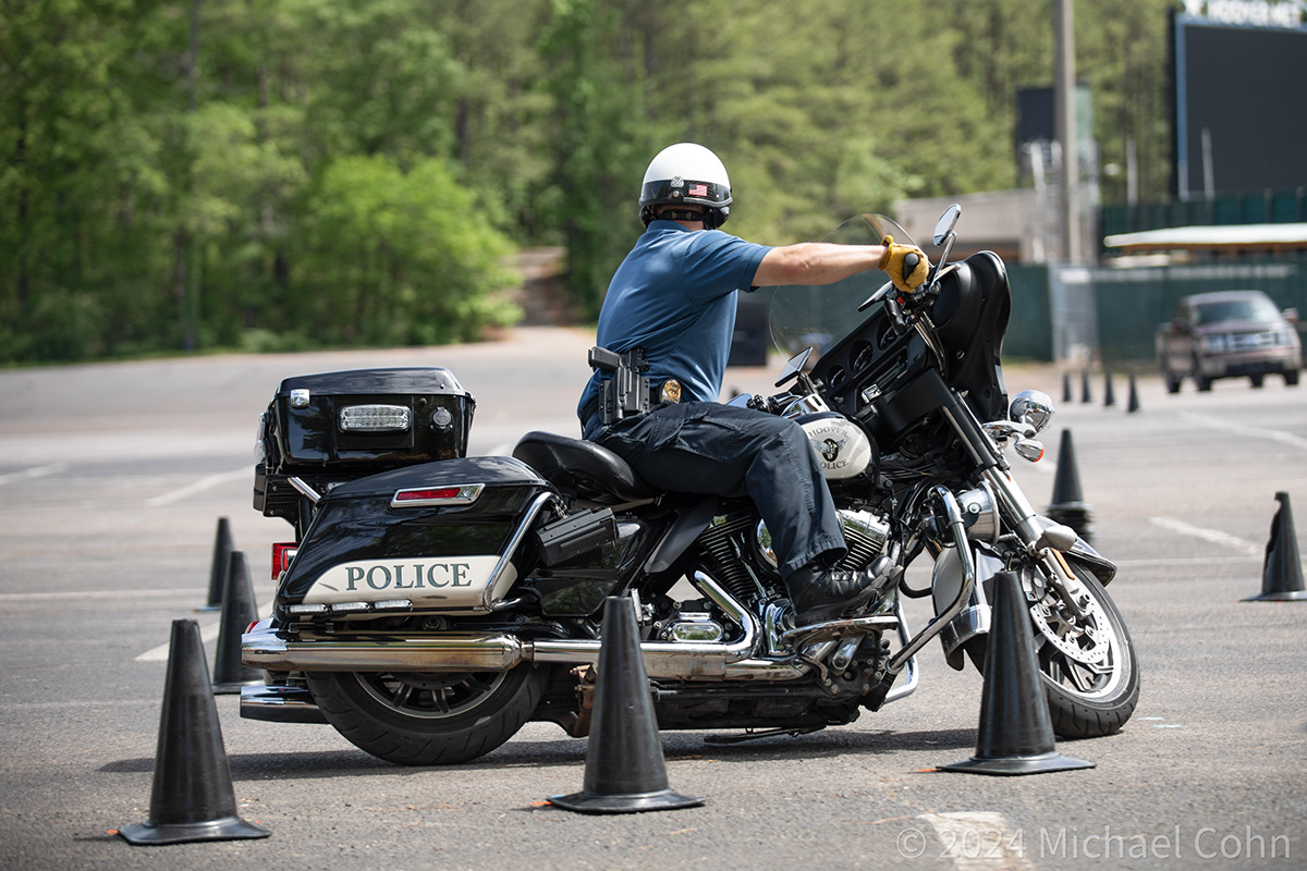 police motorcycle training Photography  obstacle course