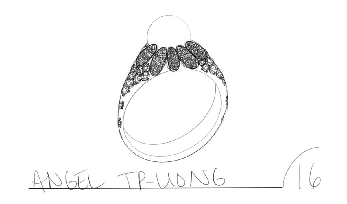 jewelry bracelets Necklace ring advertisement sketches design Collection mikimoto pearls galaxy creative sketchbookpro rendering drawings