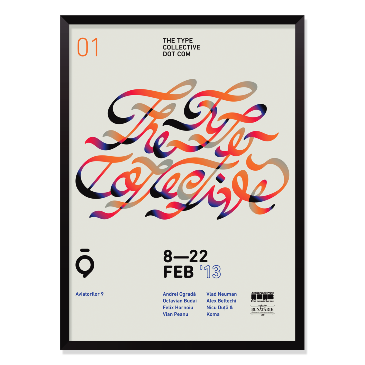 Exhibition  expo lettering type typo vernissage nou9 print frame prints