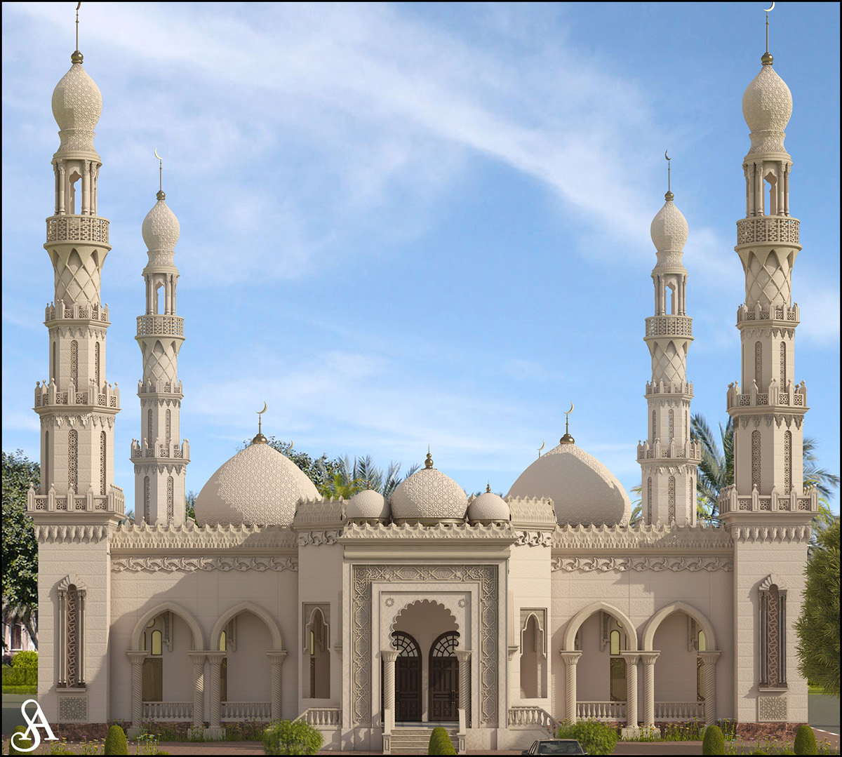 #mosque #Islamic #masjed #architecture #3D #3dsmax #visualization  #render