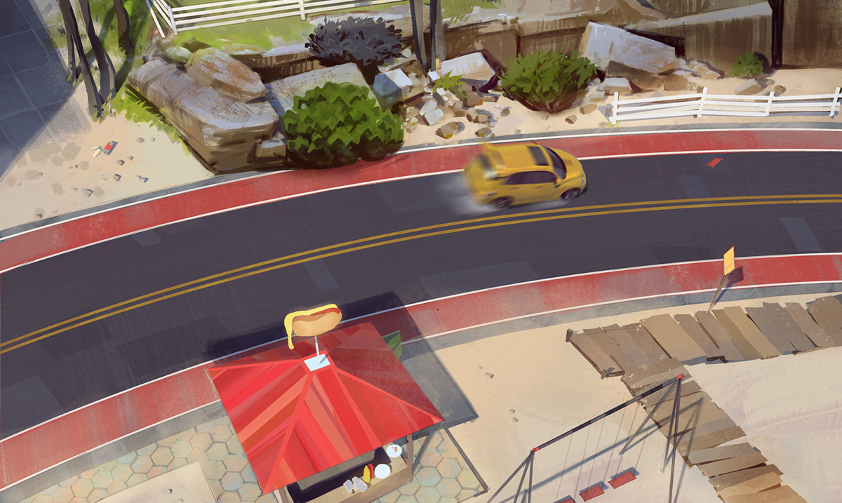 environment concept car road highway field beach city Urban bridge rural Landscape Racing