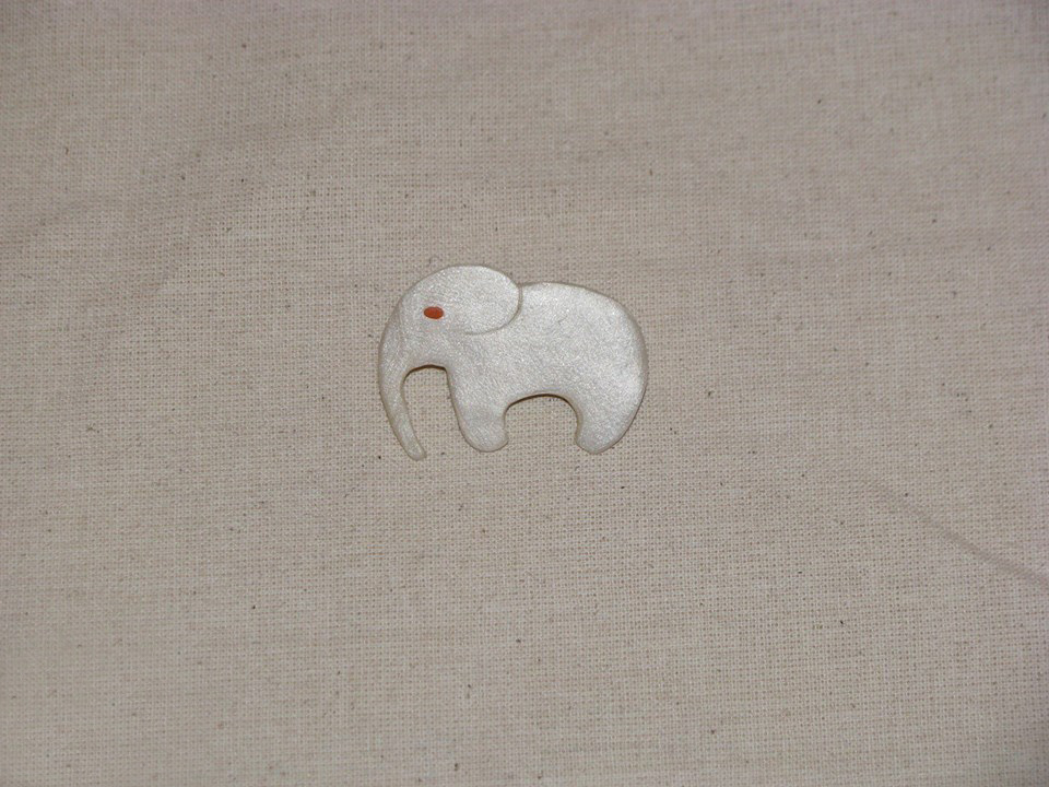 polymer clay handmade jewelry brooch elephant minimal