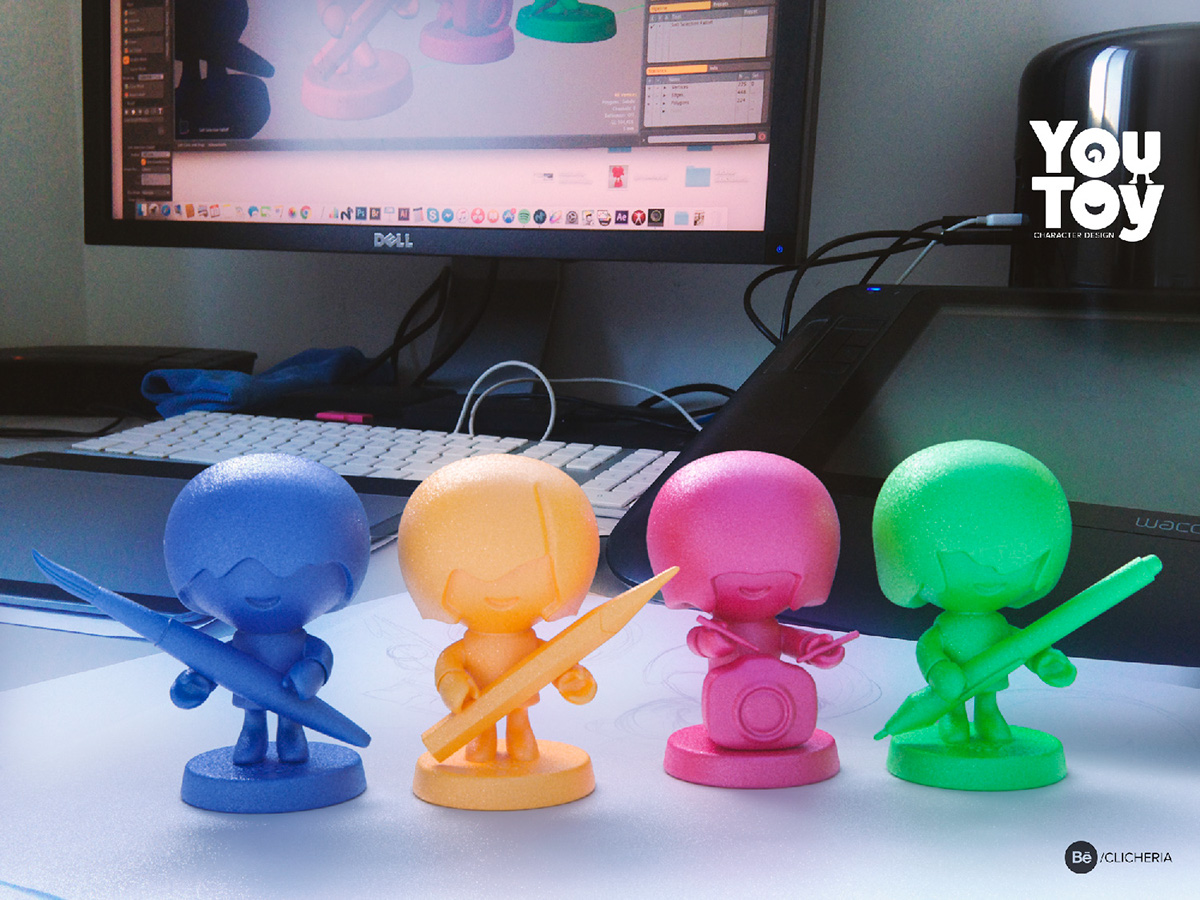 3D toyart Character colors rock pop icons tools Behance Fun print 3dprint Beatles pen wacom