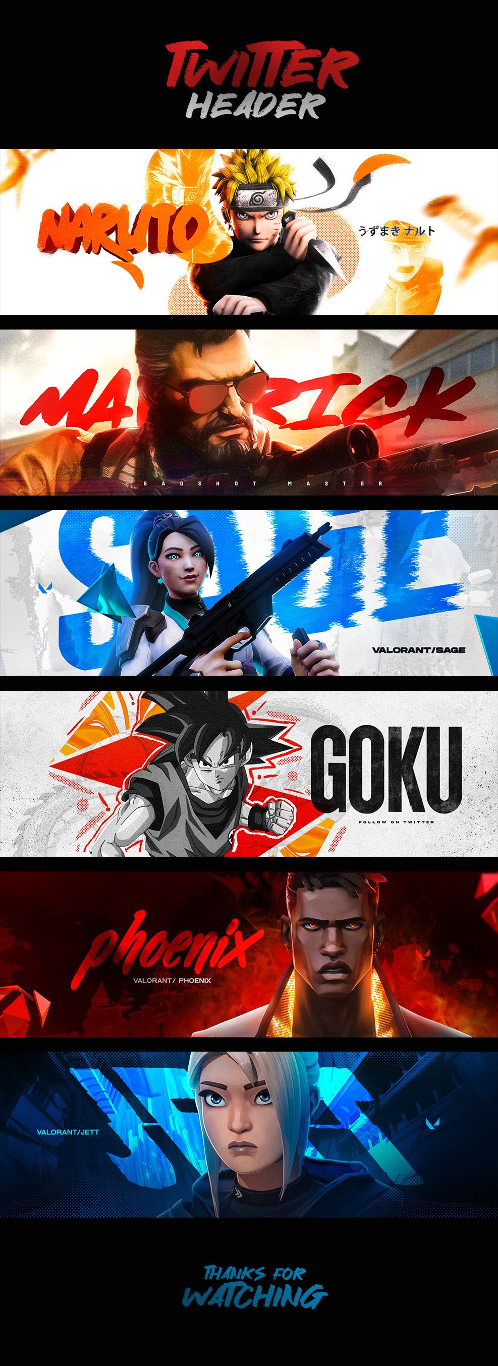 banner design Poster Design Social media post ANIME BANNER banner banners Gaming Banner Header posters twitter header