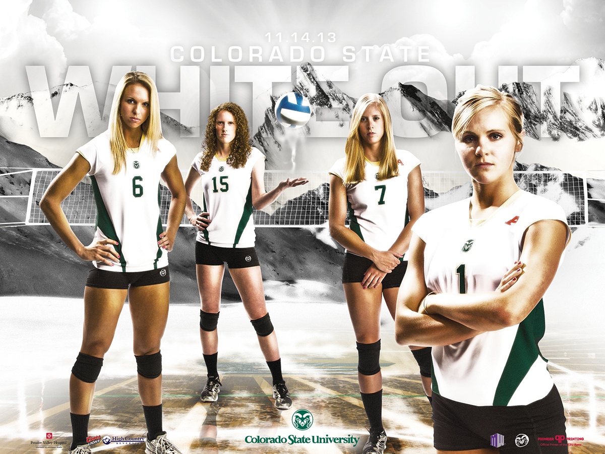 volleyball white out poster sports csu rams team