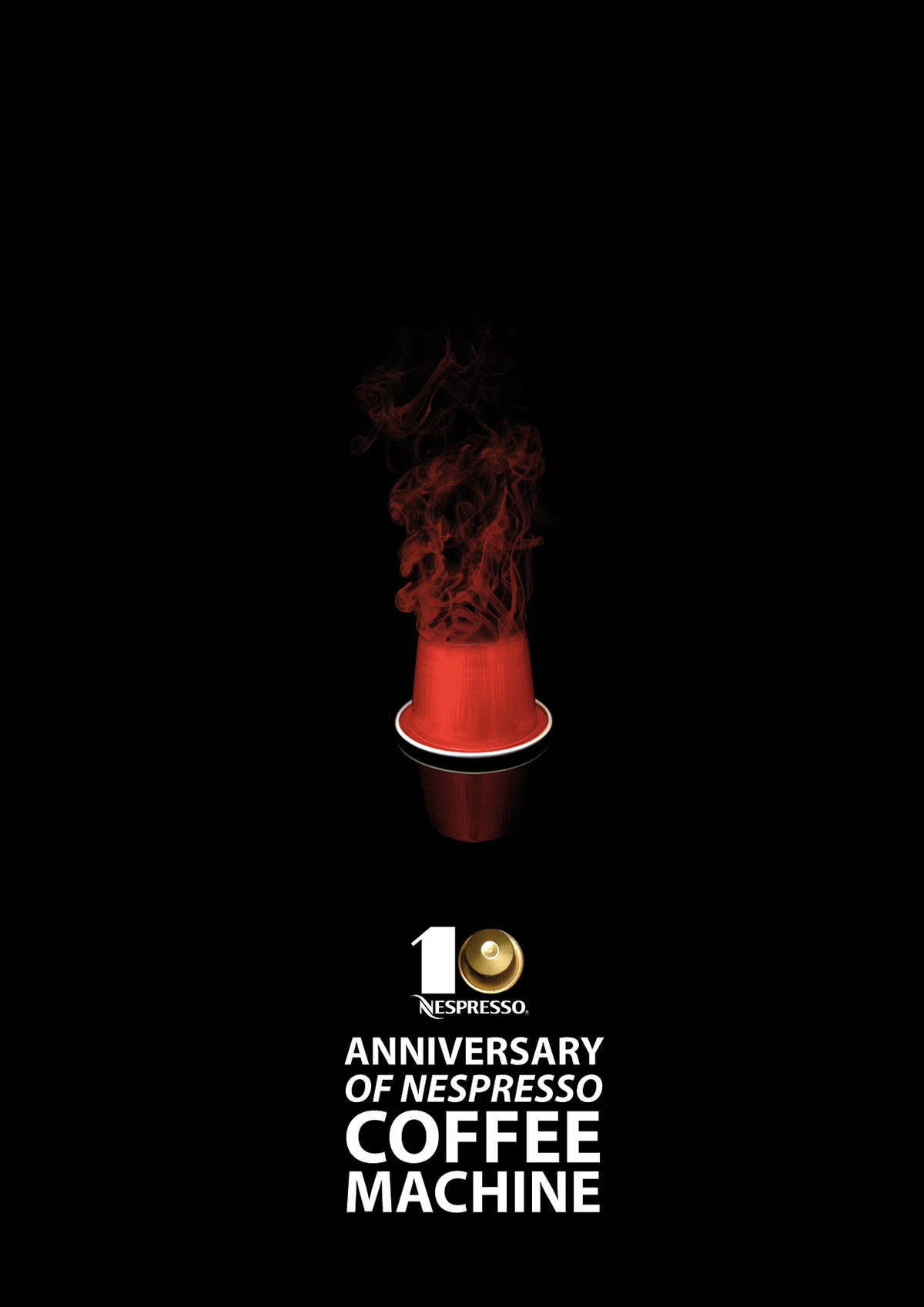 Coffee Nespresso tenth anniversary graphic poster