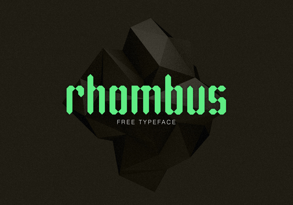Typeface rhombus geometric font