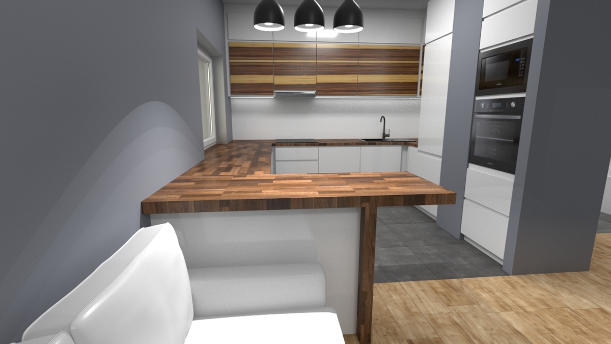 3d concept kitchen modo Real room architecture