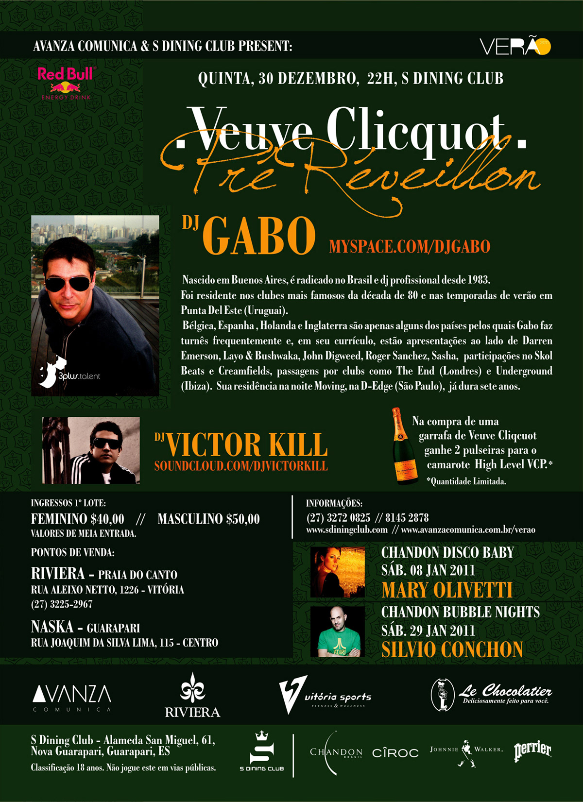 flyer reveillon Veuve Clicquot champagnhe Guarapari avanza