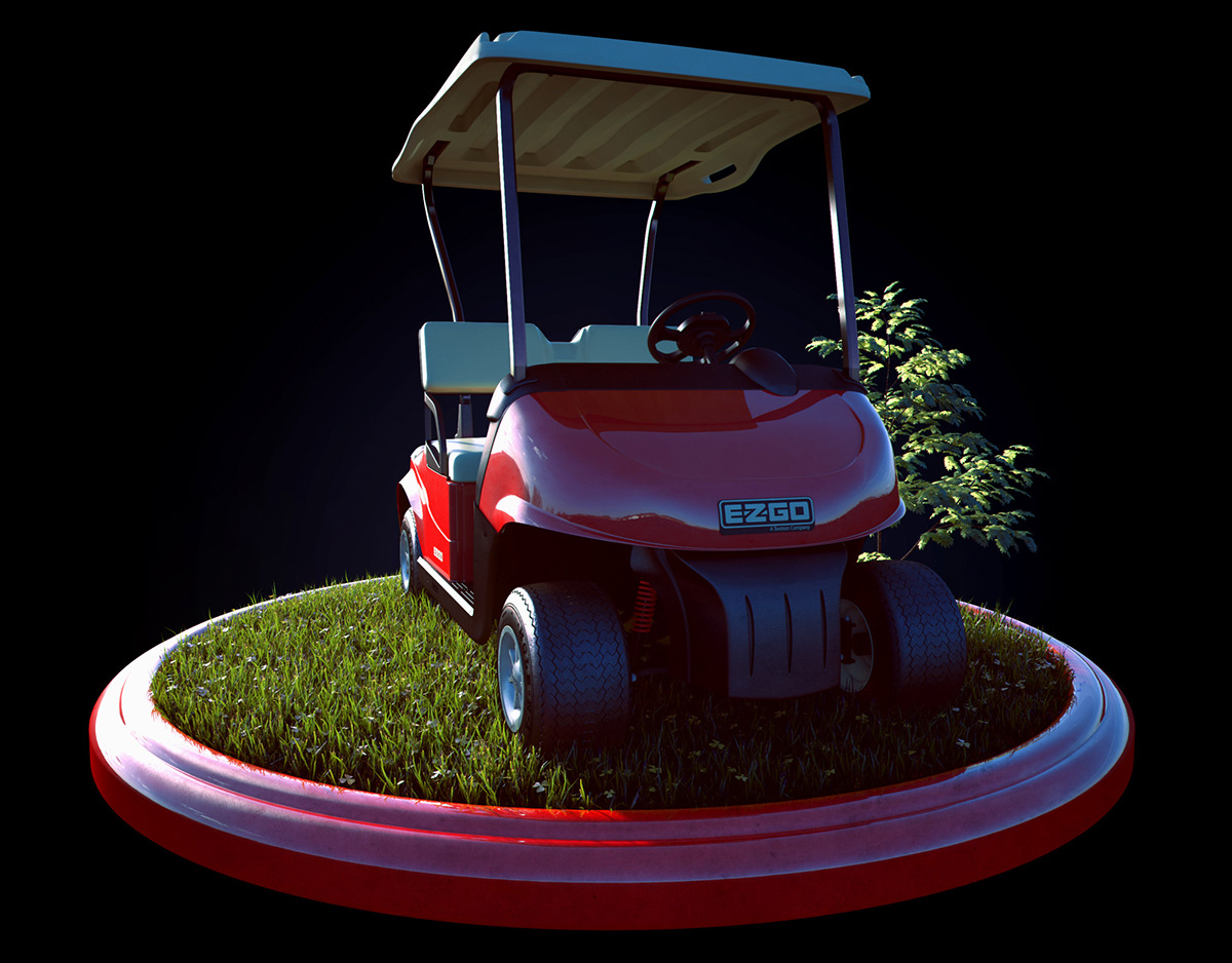 3D CGI car golf