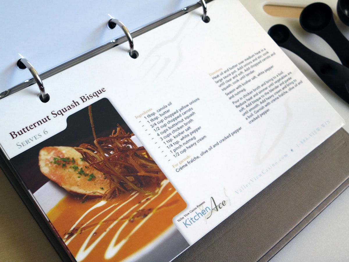 Recipe Card  food photography page layout  print piece  color correction