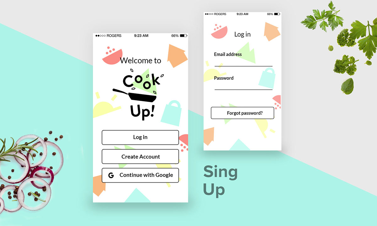 cook app application cooking recepis finder mobile ux Interface graphic