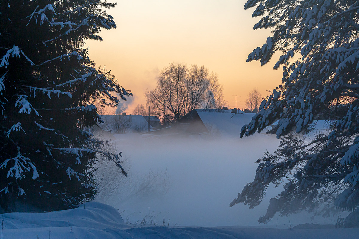 winter countryside Canon Russia paysage frosty and foggy landscape photography Landschaft paesaggio sunset and sunrise