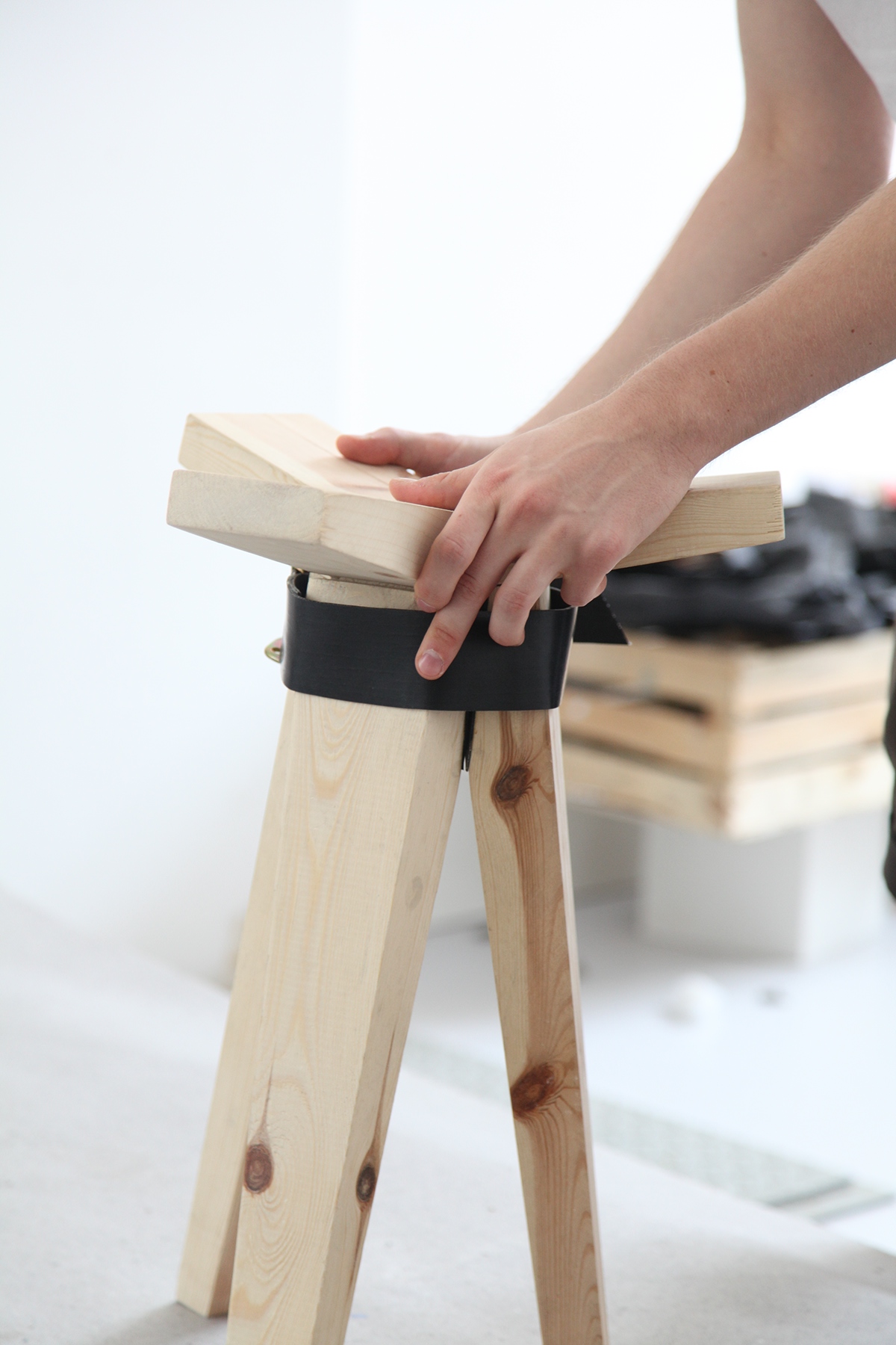 minimal furniture wood gum stool