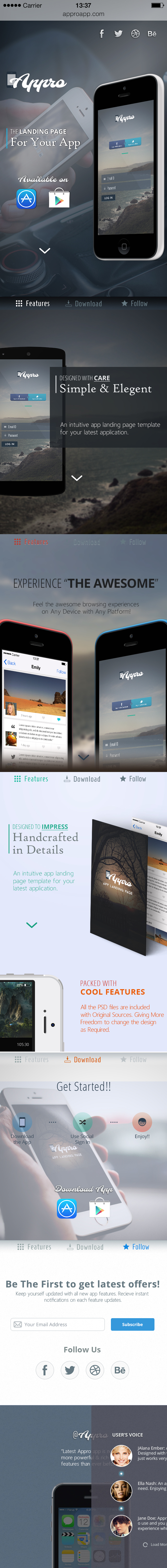 UI design free psd Website template Responsive mobile app
