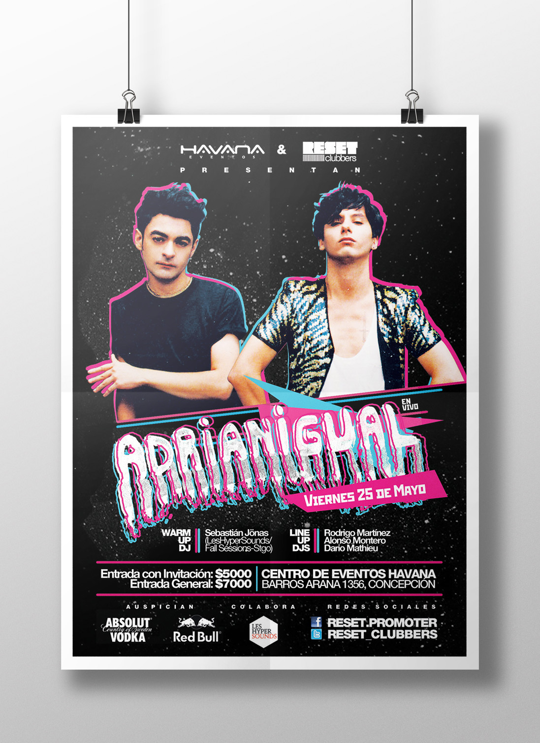 Adrianigual chile flyer poster print afiche banner