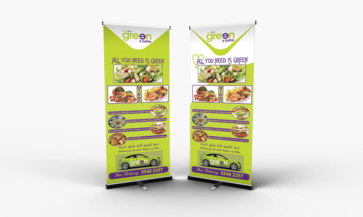 restaurant Roll Up menu car brochure poster Food  vegetable salad Pasta