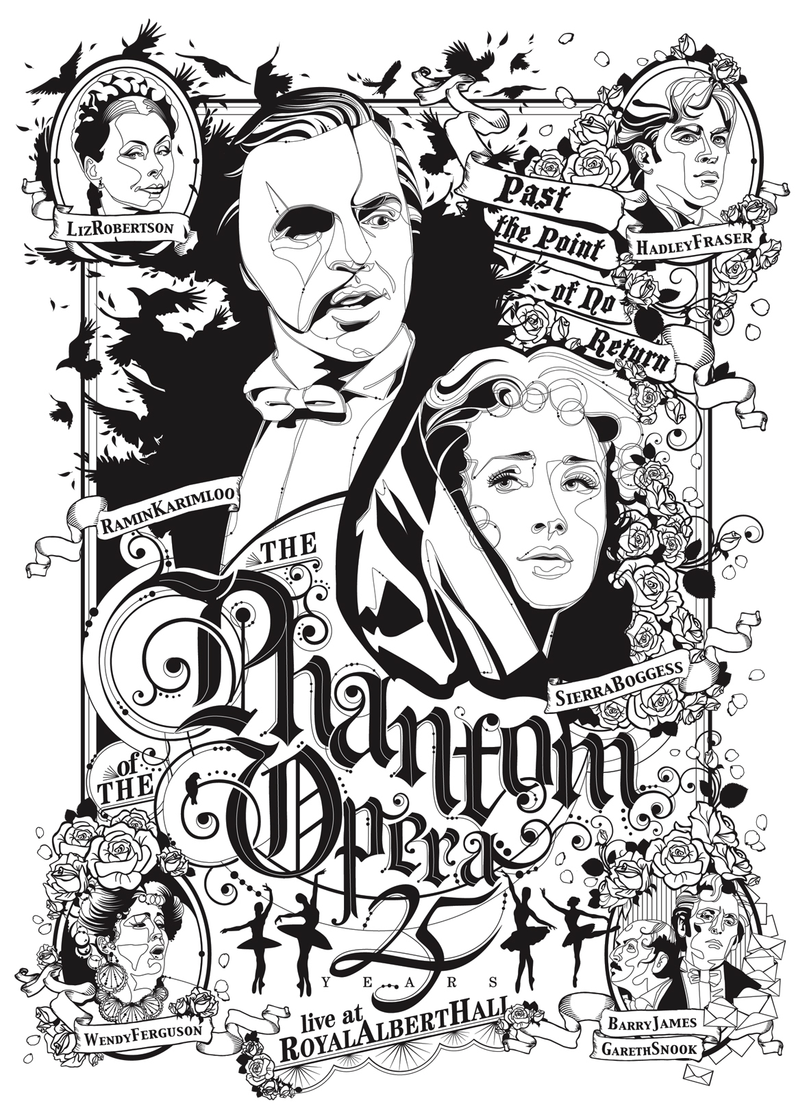 The Phantom poster movie poster opera opera ghost ramin karimloo sierra boggess phantom Royal Albert Hall Andrew Lloyd Webber christine 25 years London