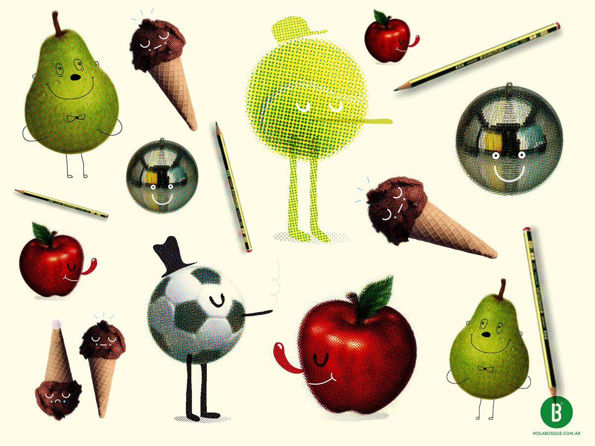 characters bosque sports fruits DANCE  