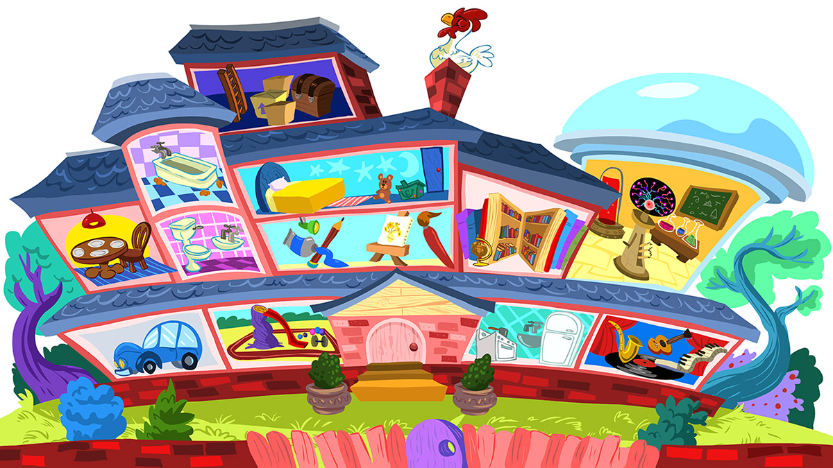 animation backgrounds background design children's show digital illustration ILLUSTRATION  kid's show set design 