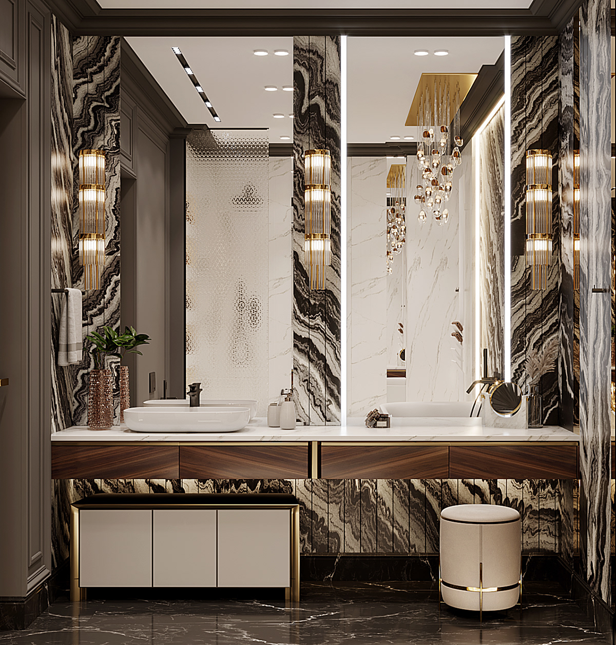 3ds max bedroom luxury Render visualization дизайн интерьера