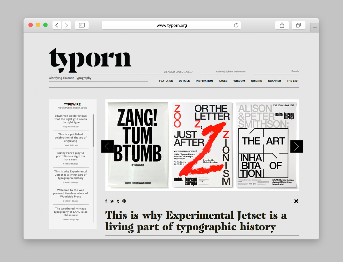 typographic type Website design Blog fonts Typeface Web Layout newspaper