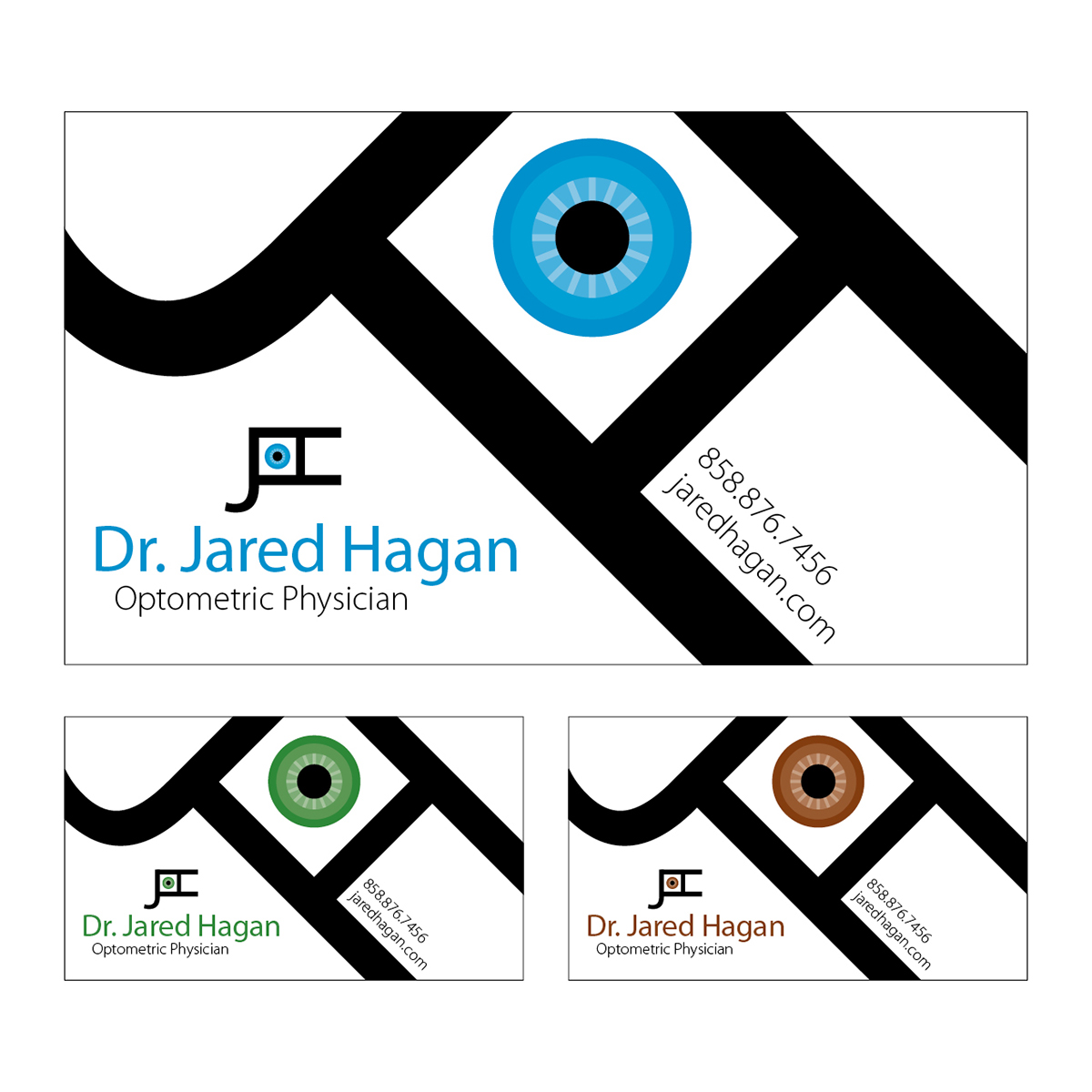 medical optometry eyes JH initials eye Business Cards