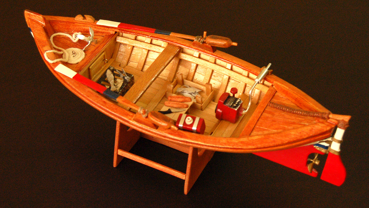 handmade wood fishing boat model boat