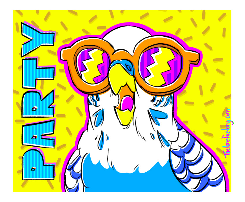 party parrot budgie 90s retro cartoon