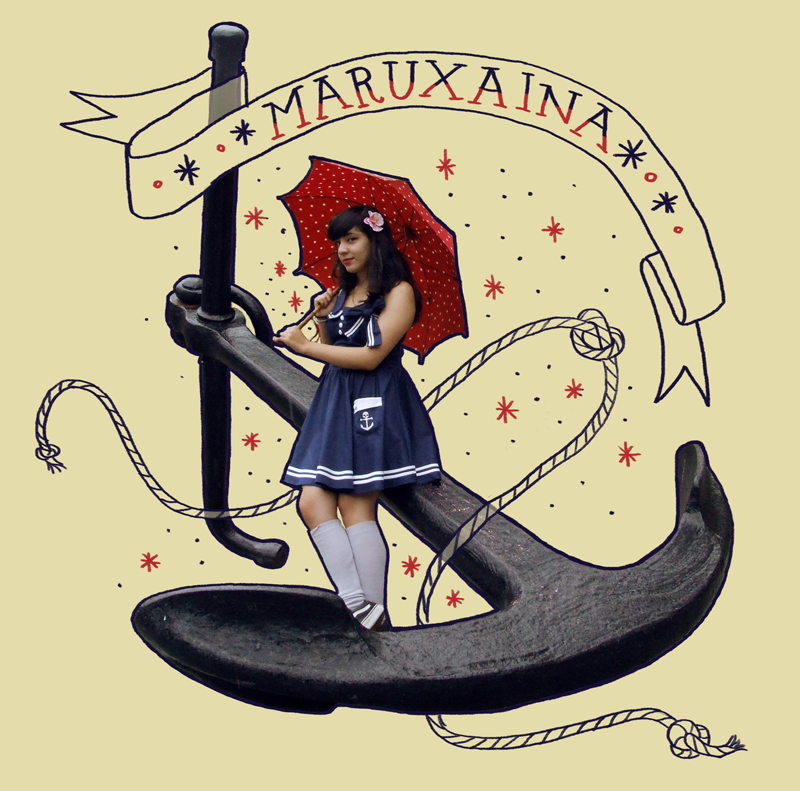 Sailor pin up  mermaid   maruxaina sea boat  ship anchor