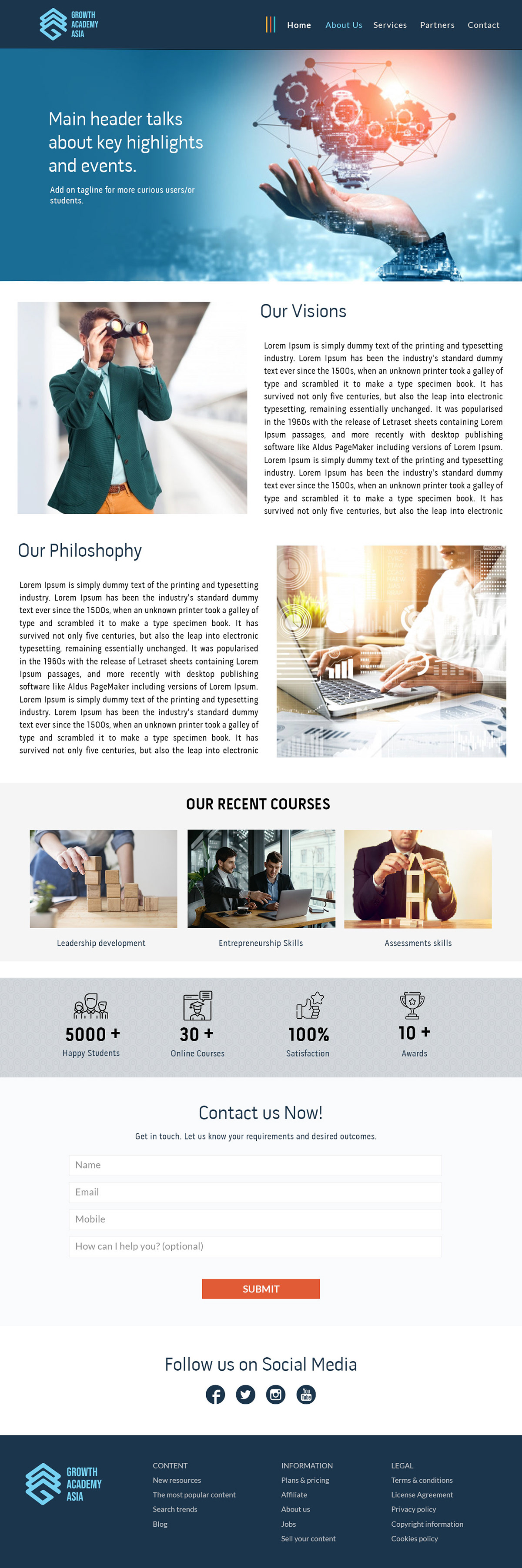 educational website infographic site Site Landing page UI user interface ux