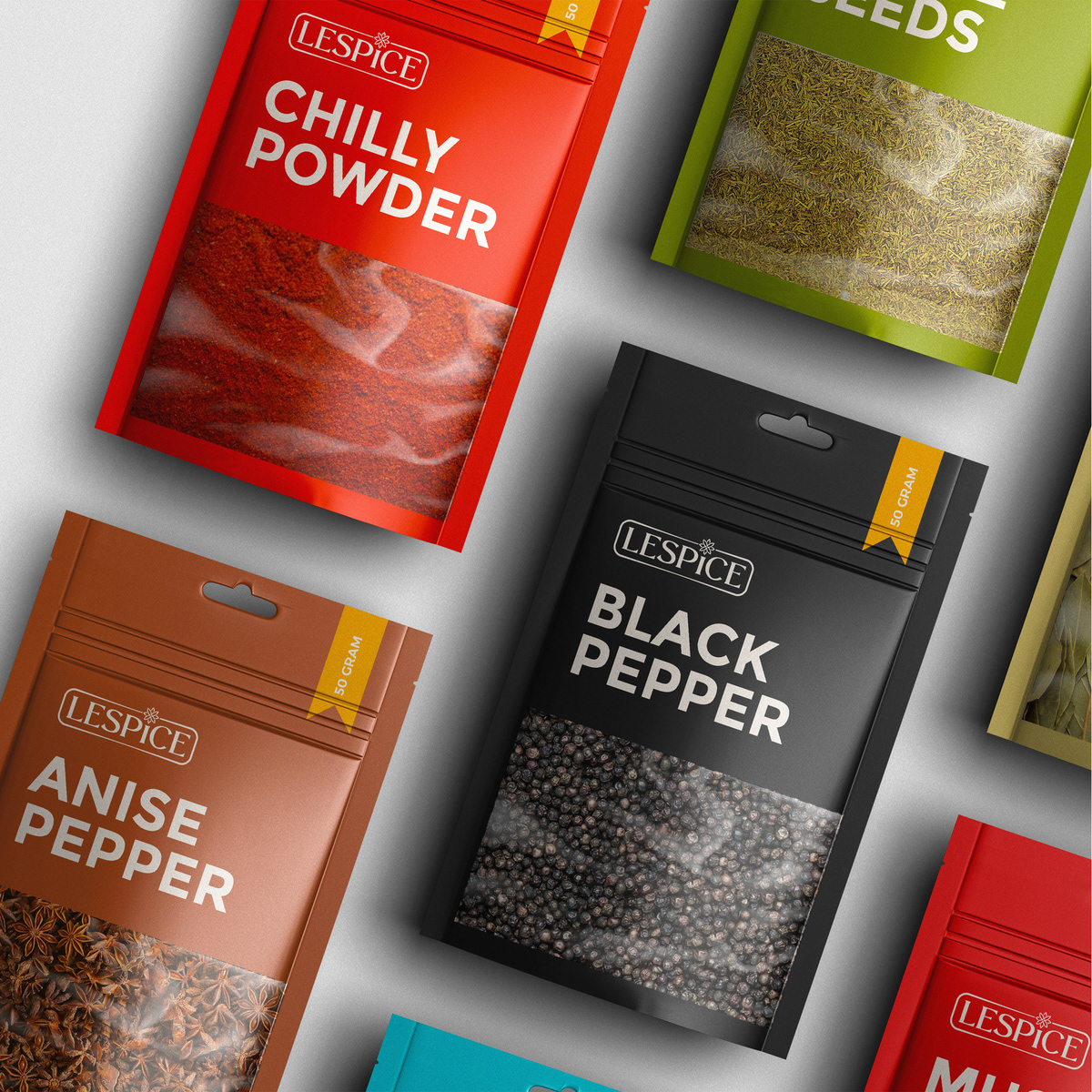 brand identity branding  creative Food  logo Logo Design logofolio Packaging spices