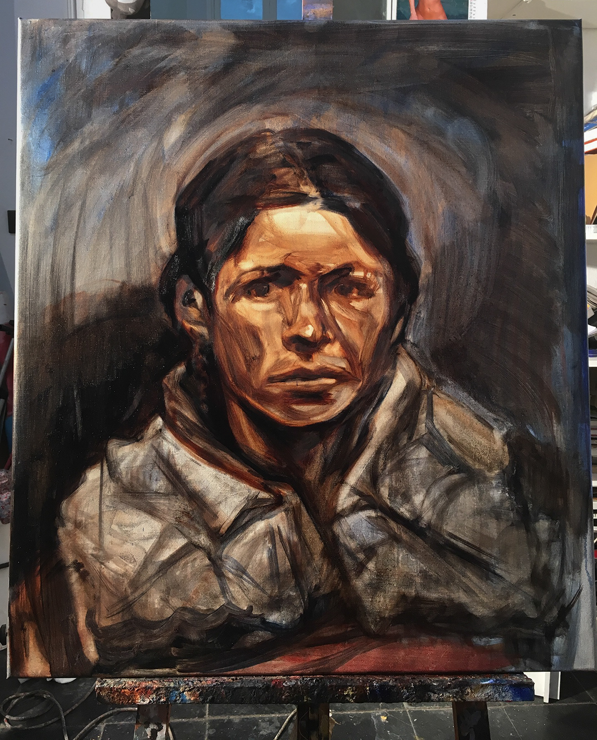 indigenous portrait indigena immigrazione figurative oilpainting