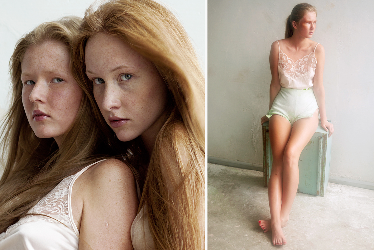 Sisters Twins couples freckles Young youth Scandinavian nordic Foxy ginger red-haired spanish portrait rembrandt nymphet
