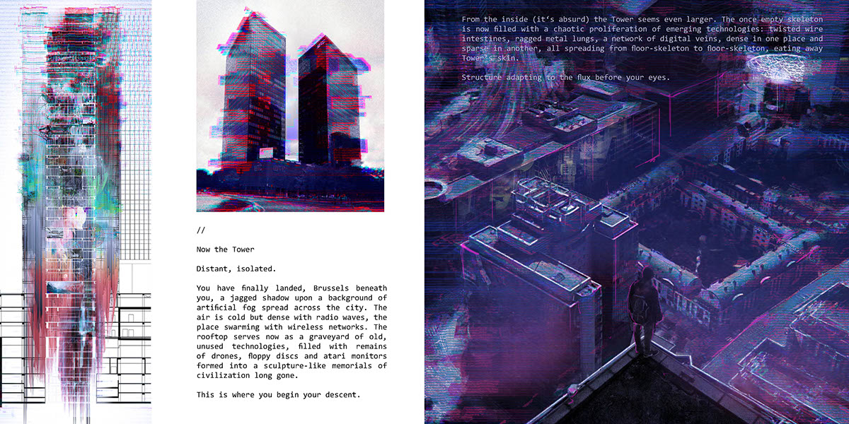 Cyberpunk future brussels fieldstations Scifi architecture archi speculative city adobeawards