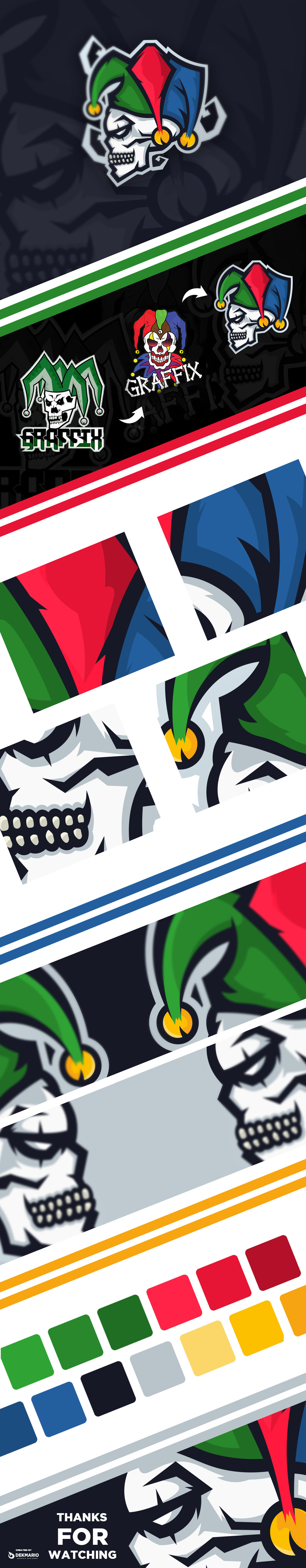 mascot logo Logotype hockey DEKMARIO branding  design graffix skull