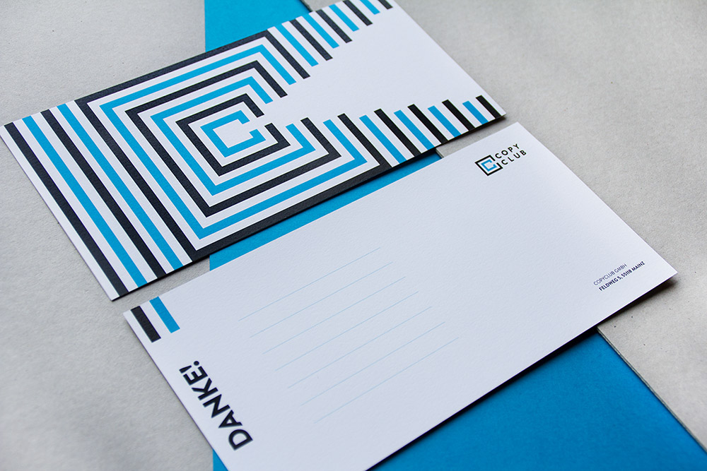 CMYK Copyshop Corporate Design muster corporate blue logo