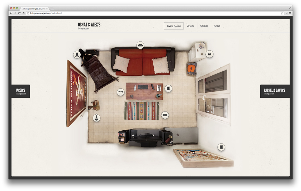 human stories Editing  html5 living rooms information design objects furniture map origins icons
