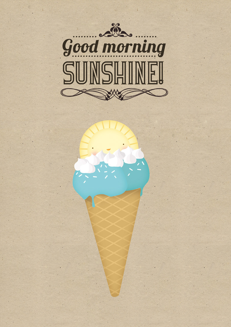 graphic  Illustration  poster frame decoration  sun  sunshine cute design vintage