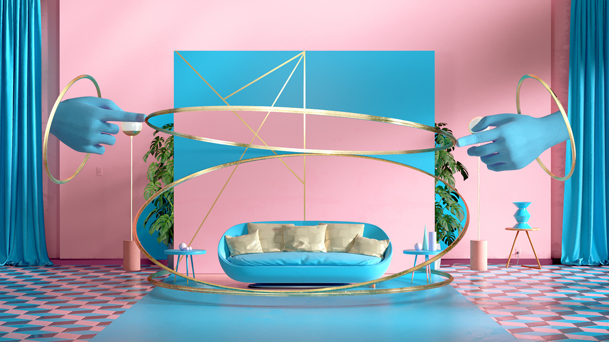 Corferias hogar home 3D animation  tv house furniture Advertising  motion graphics 