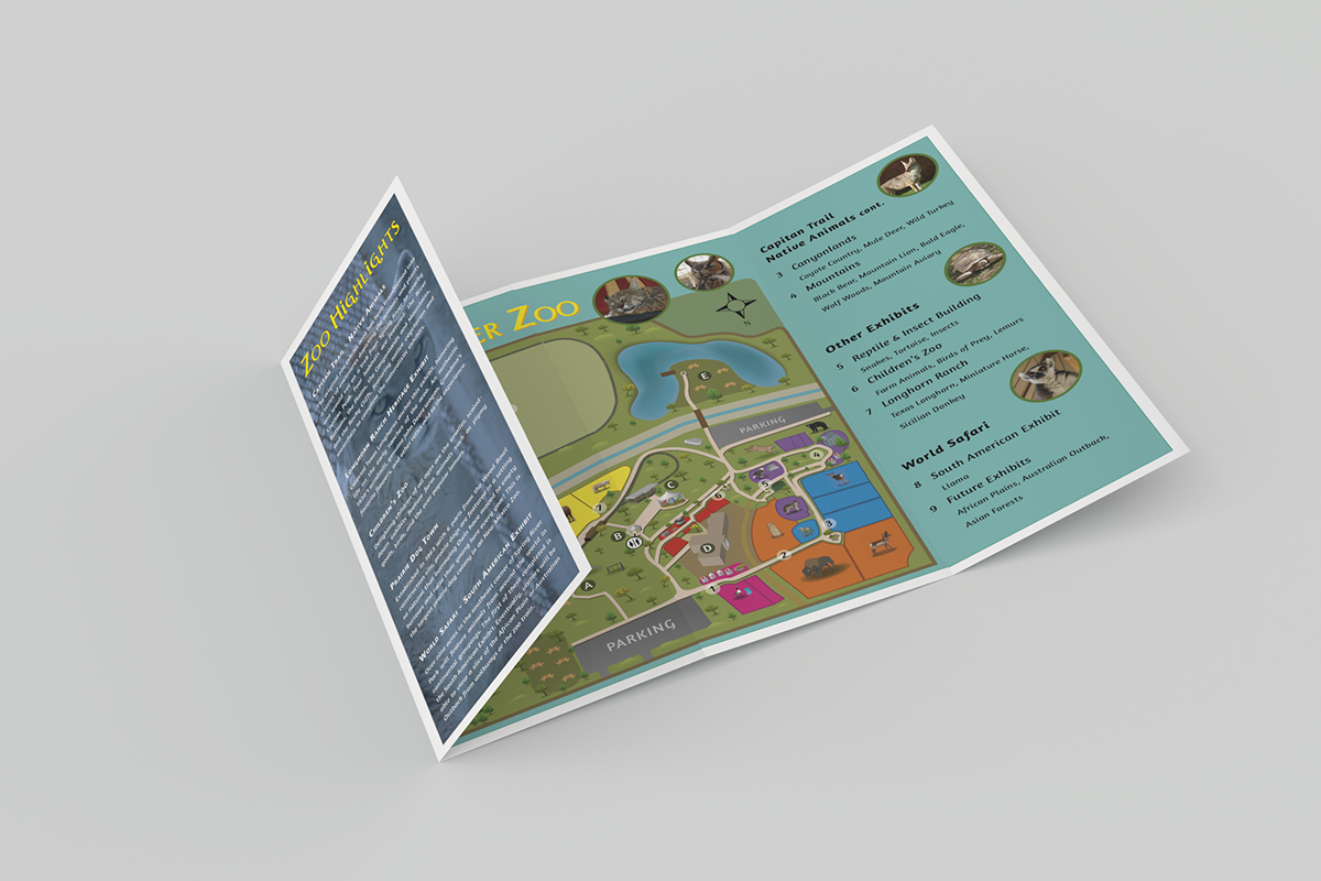 graphic design  brochure logo zoo map