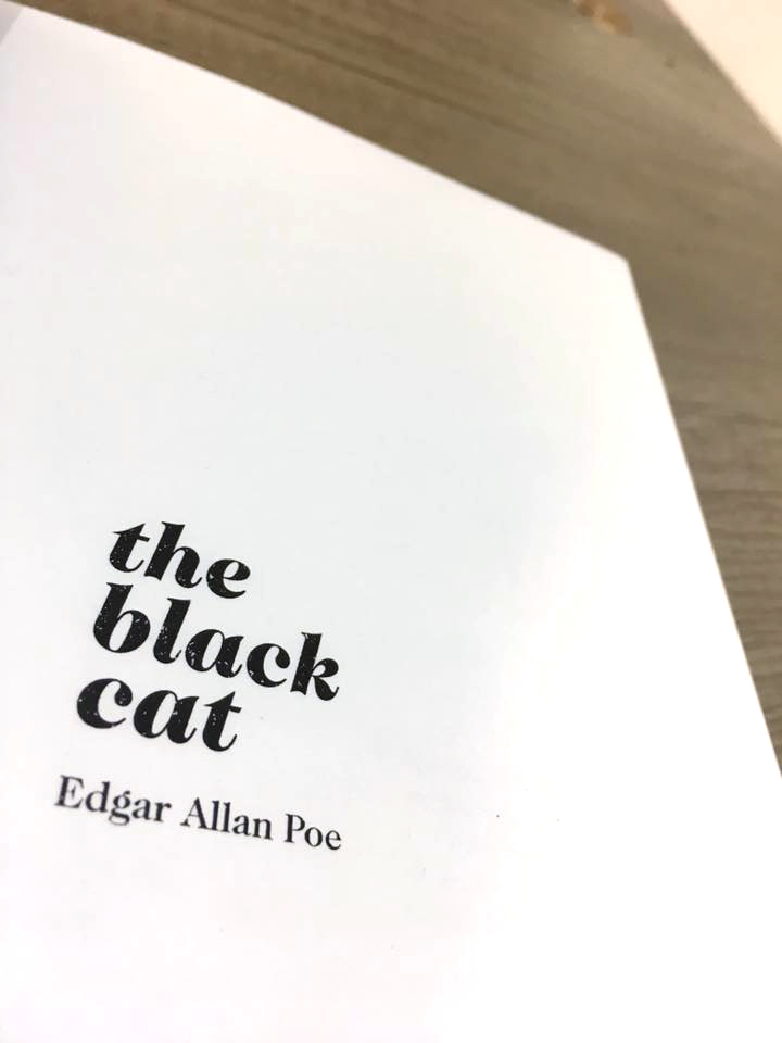 book book design the black cat typography   editorial design  Book Creation black and white stab binding ink handmade book
