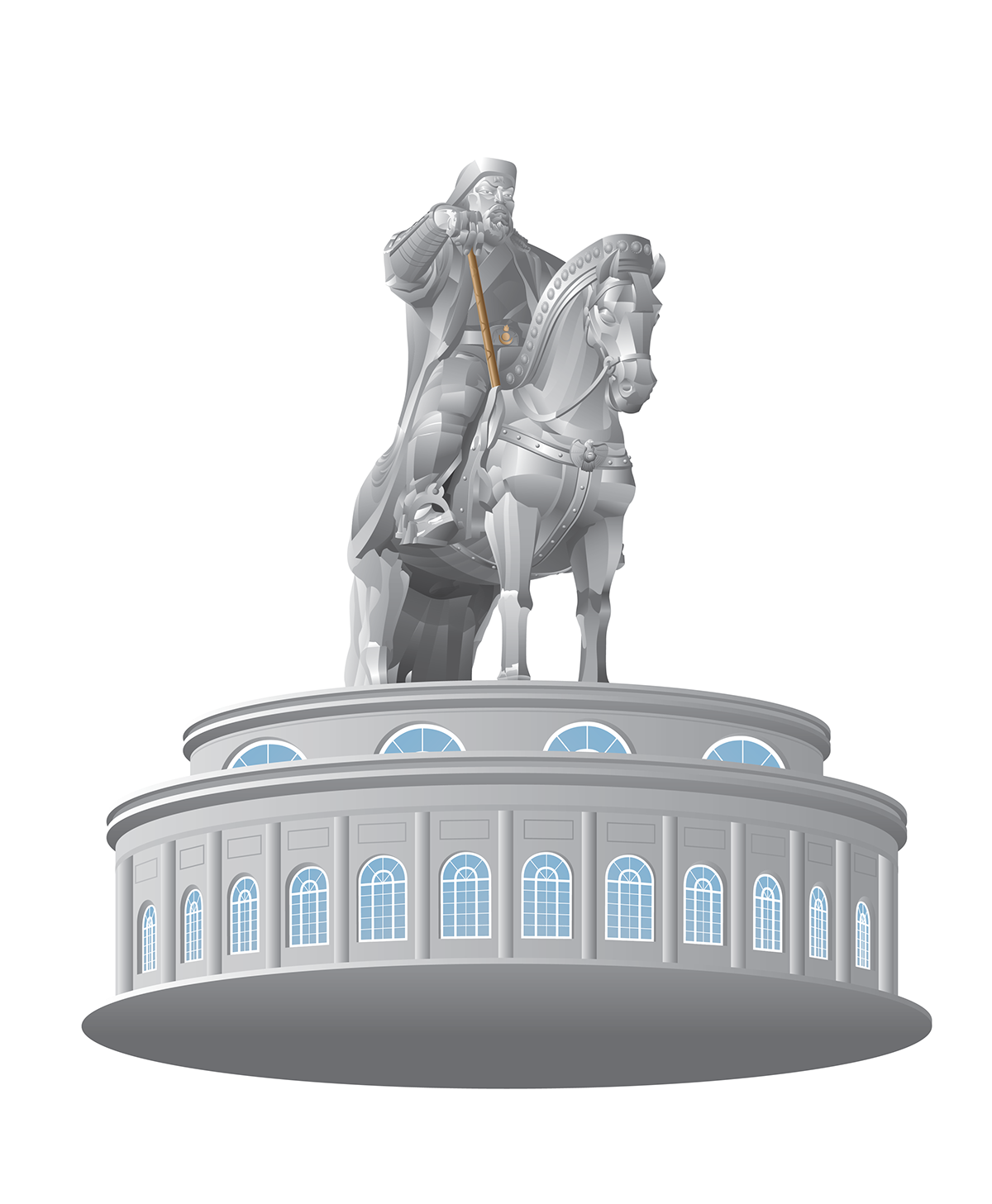 Chingiss khaan king mongolia mongol gengis TML temka Temuulen Batmunkh horse statue history vector tsonjinboldog