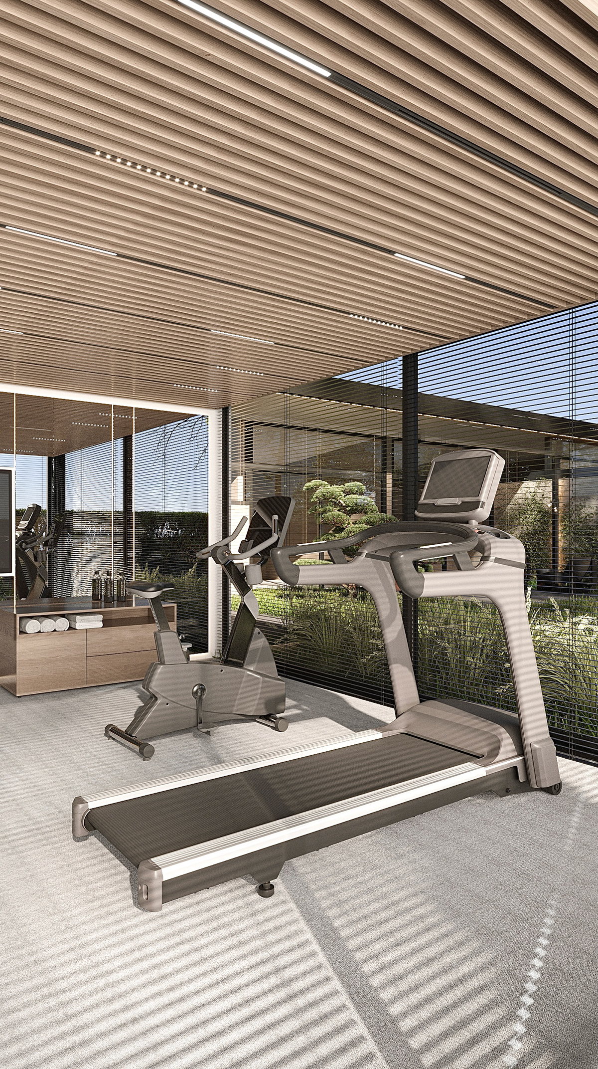 3ds max archviz CGI corona gym interior design  modern Render visualization vray