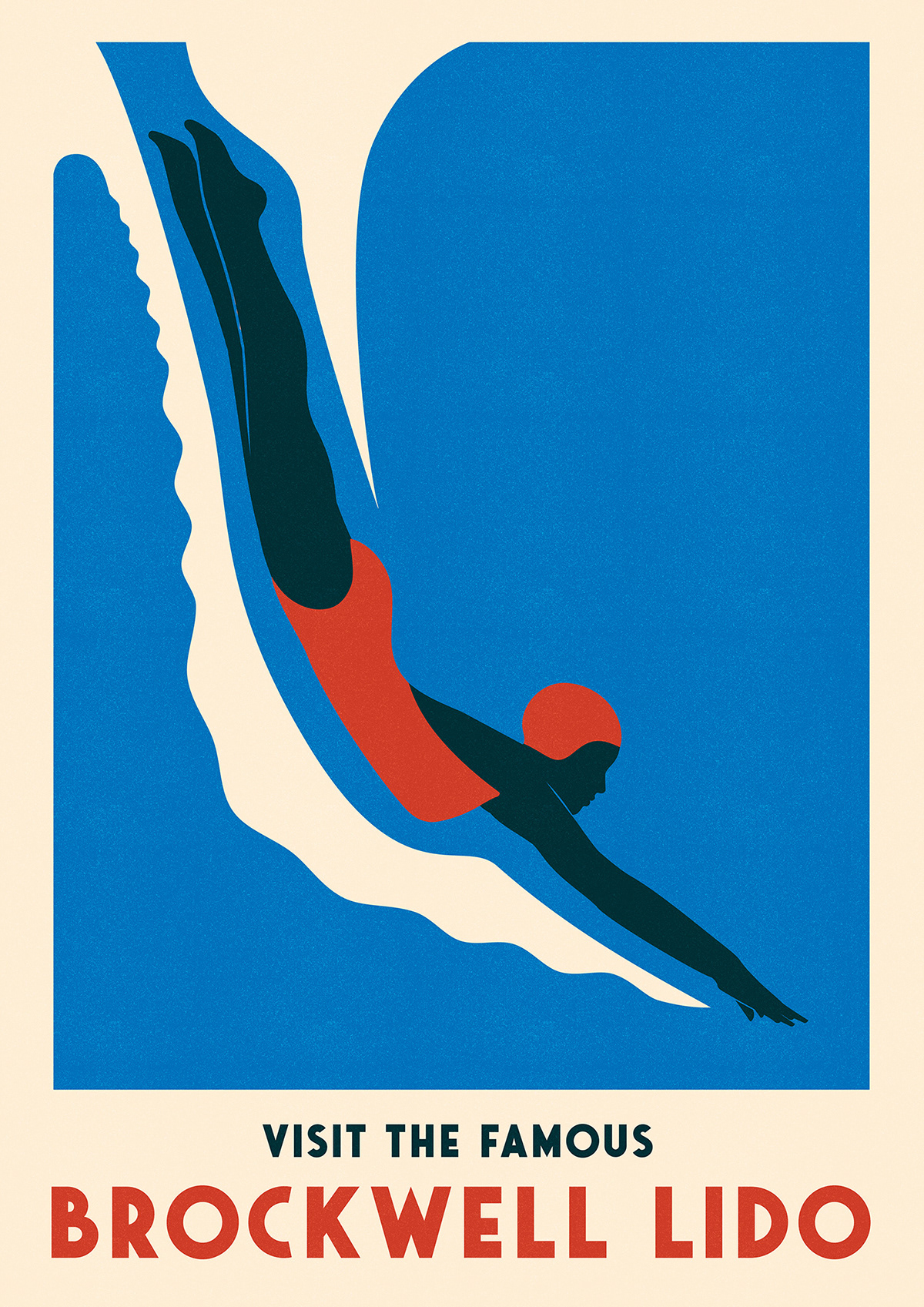 deco lido posters Retro swimming travel posters vintage