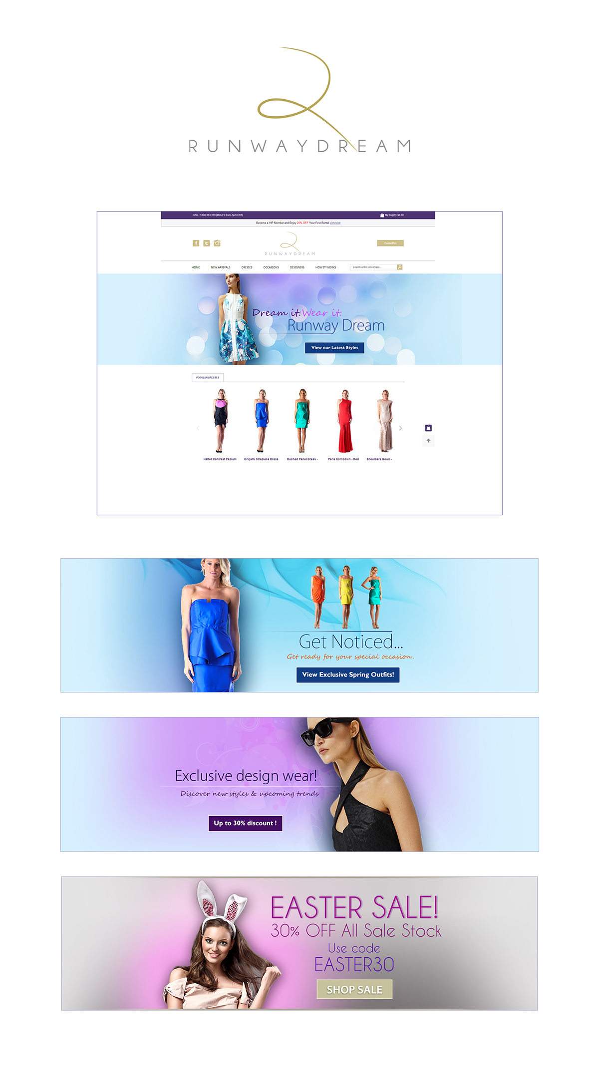 Australian fashion photoediting Photo Manipulation  photoshop website banners models catwalk