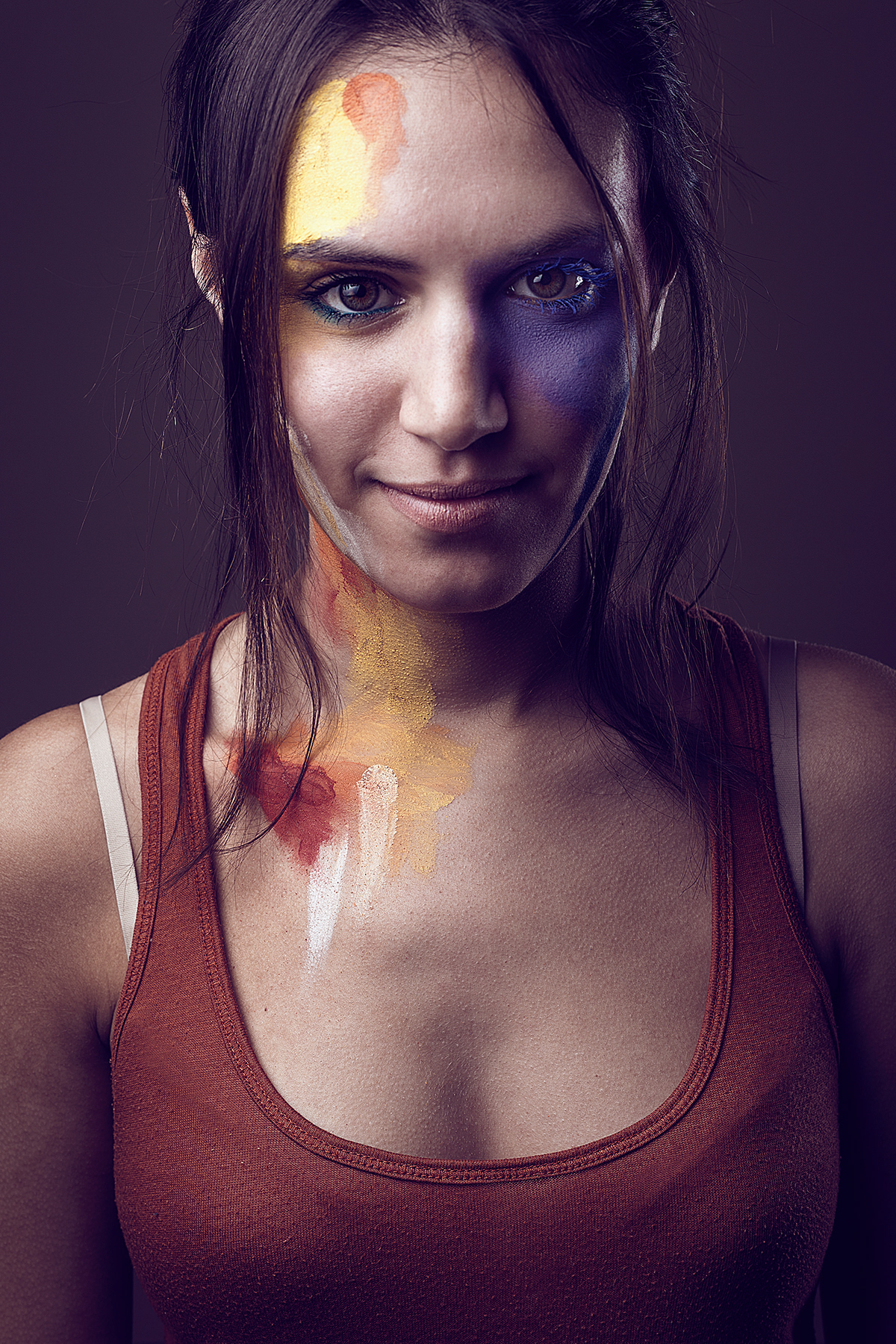 paint face body painting portrait studio girl man