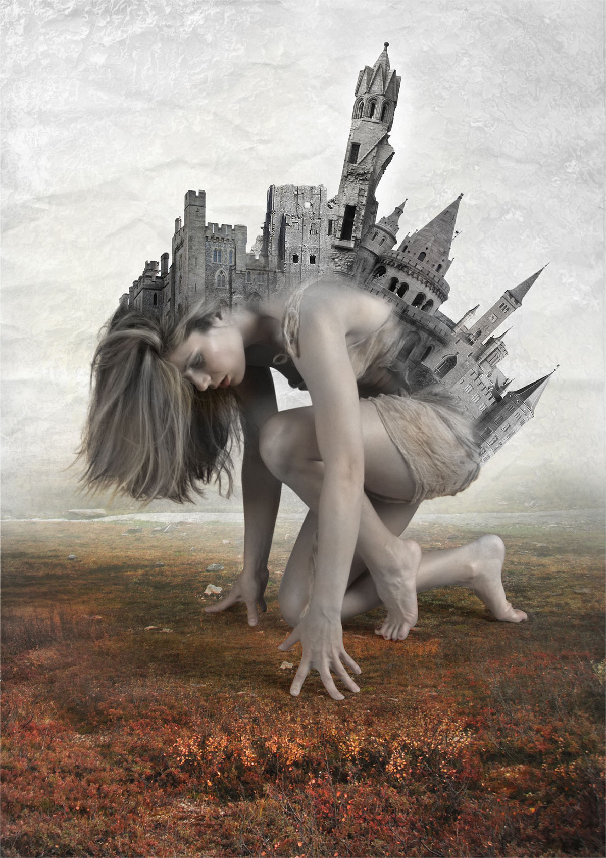 photomanipulation woman Castle surreal