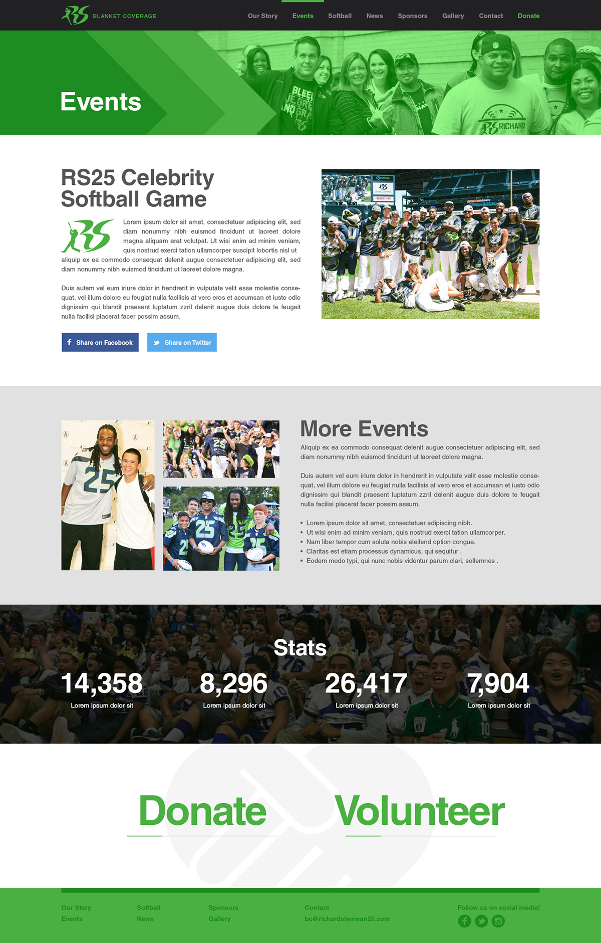 Web design nfl richard sherman Seahawks football charity blanket coverage