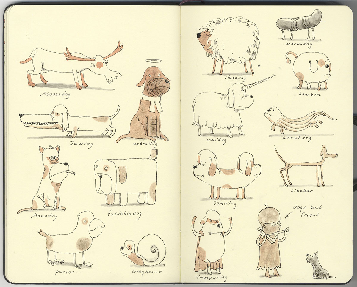 sketchbook  moleskine  fountain pen  space  animals  architecture